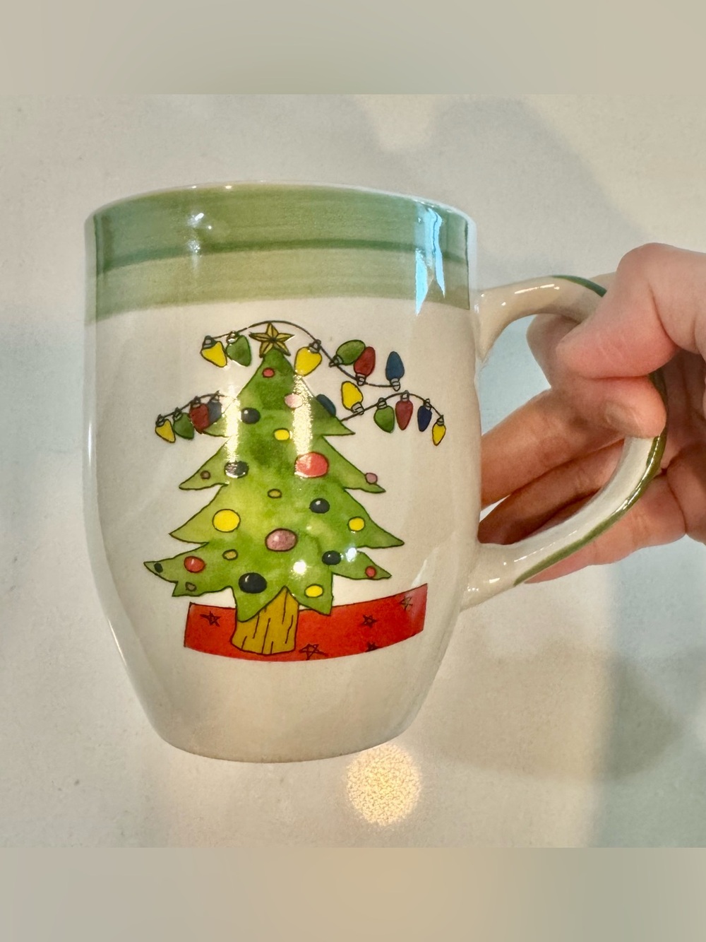 Festive Christmas Tree Ceramic Mug - Green Christmas Tree_Approximately 380ml